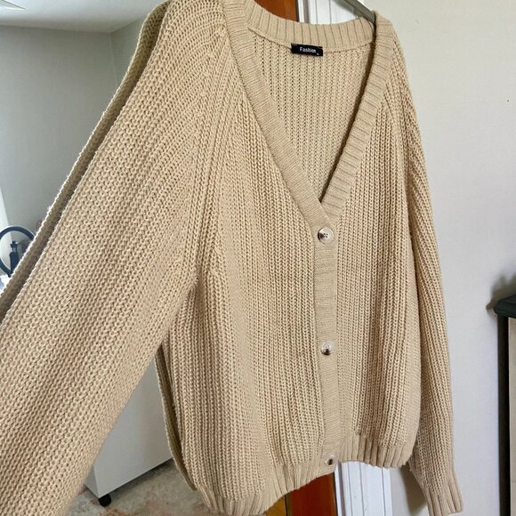 PRETTYGARDEN Women's Chunky Knit Open Front Sweater Long Sleeve Button Loose Sho - Picture 1 of 3